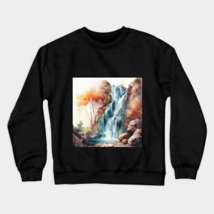 Beautiful Autumn Waterfall Scenery Crewneck Sweatshirt